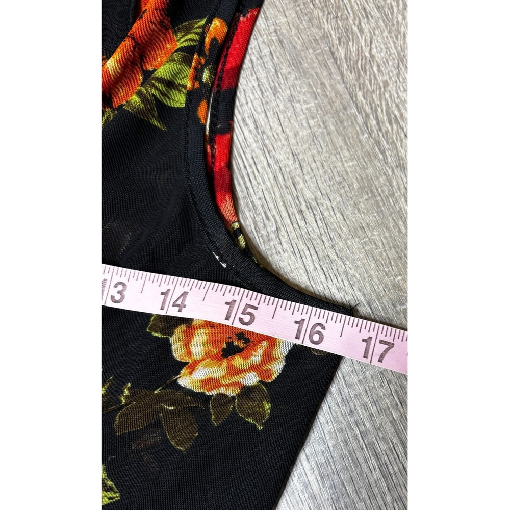 Ember Sheer Duster Cardigan Red Black Floral Romantic Dark Boho Medium - Picture 3 of 7